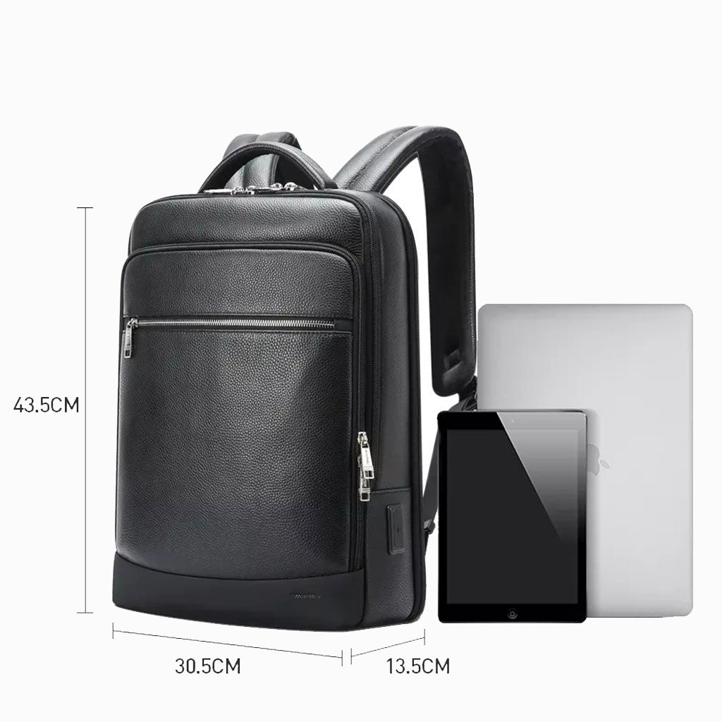 Valiba Leather Laptop Backpack - 15.6inch Laptop