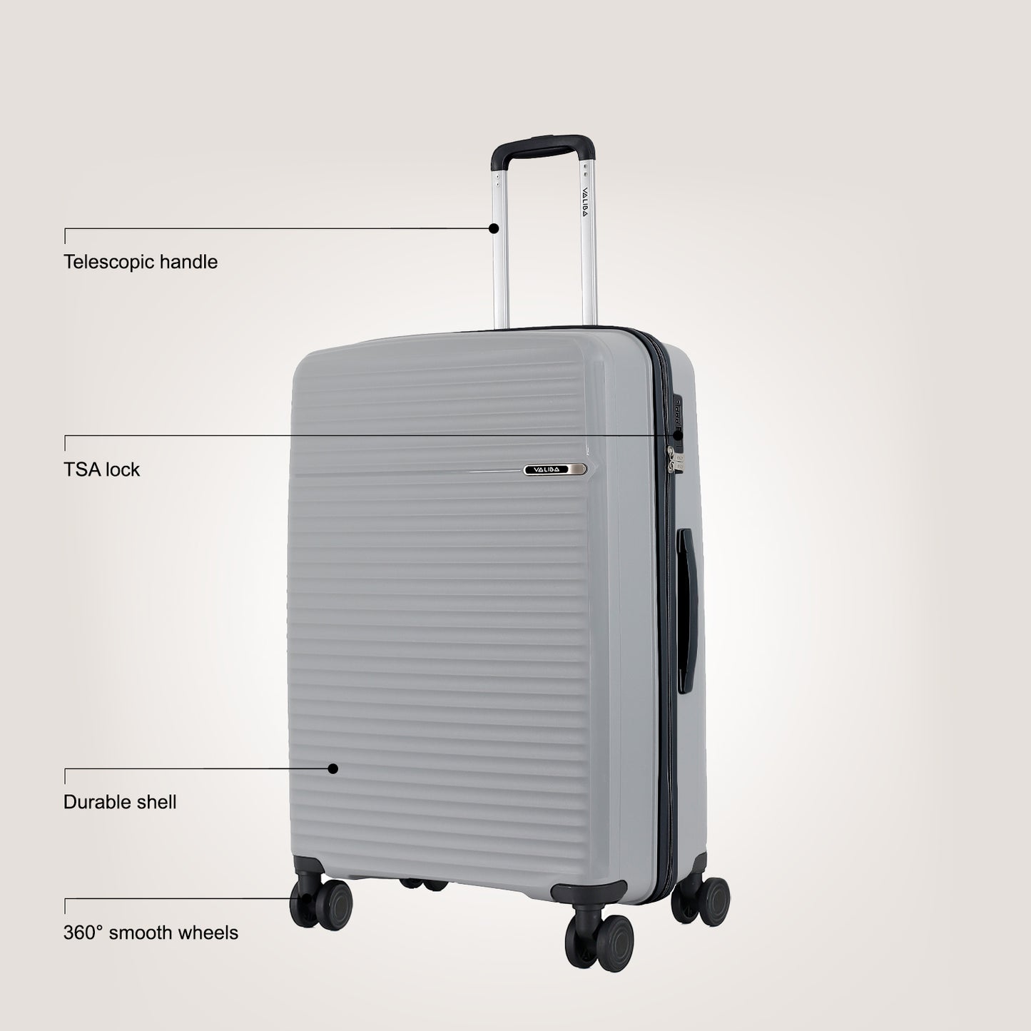 Valiba PP Luggage - 24" - Light Grey