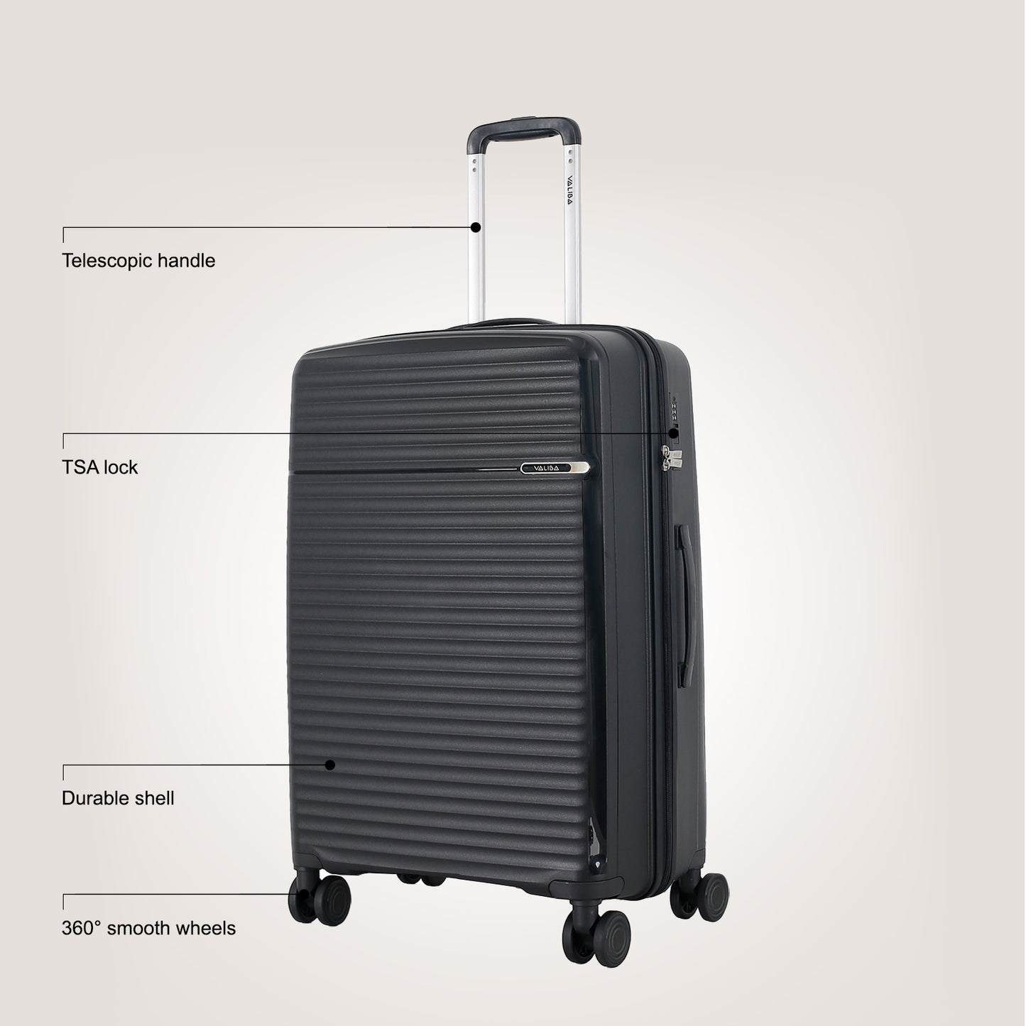 Valiba PP Luggage - 24" - Black