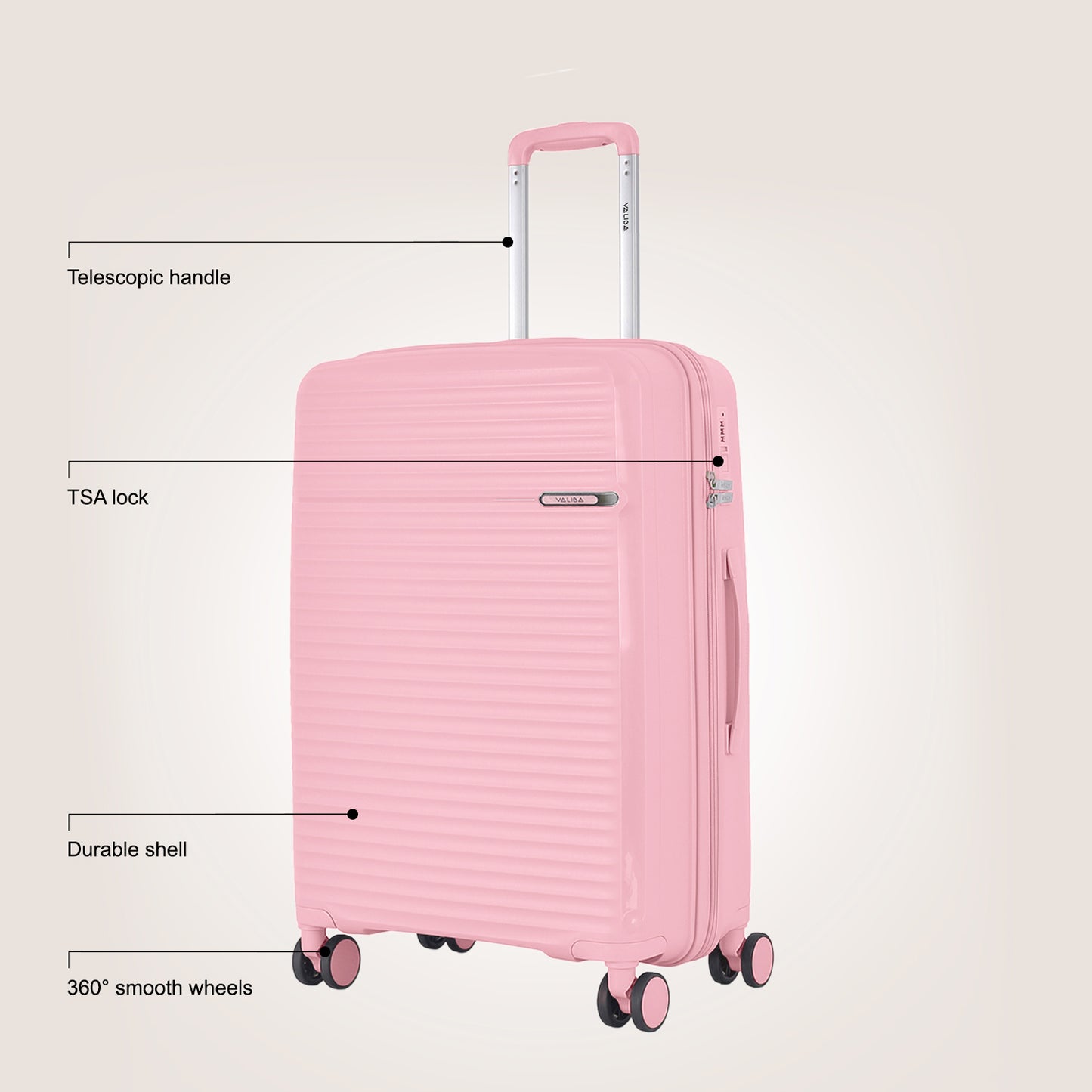 Valiba PP Luggage - 24" - Light Pink