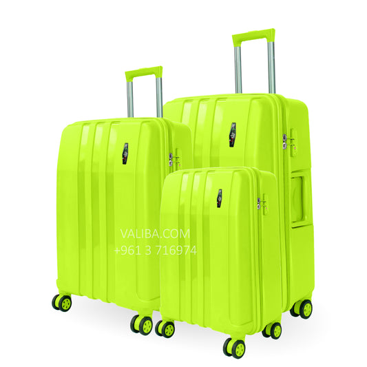 Capri PP Luggage Set - Lime Green