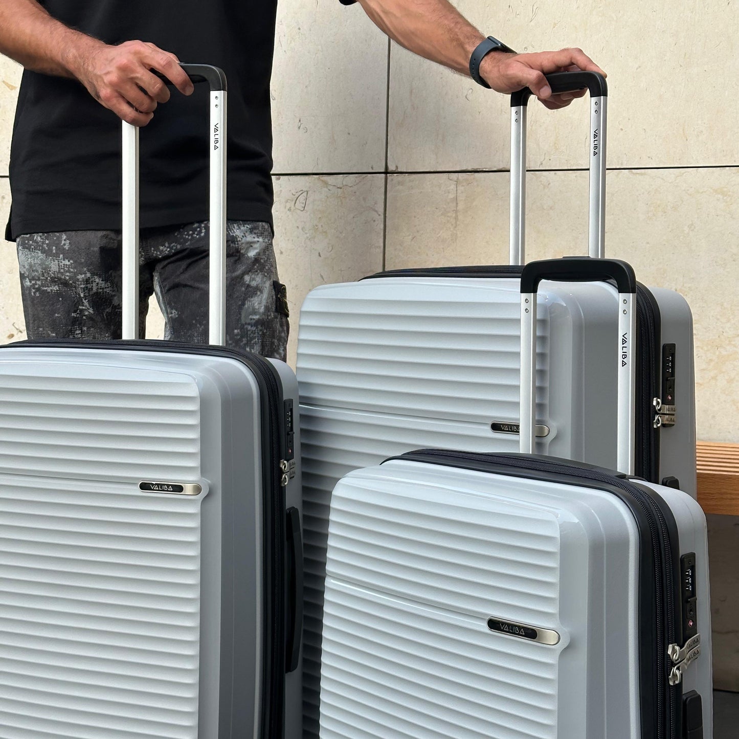 Valiba Horizon 3 Pieces Luggage Set - Grey