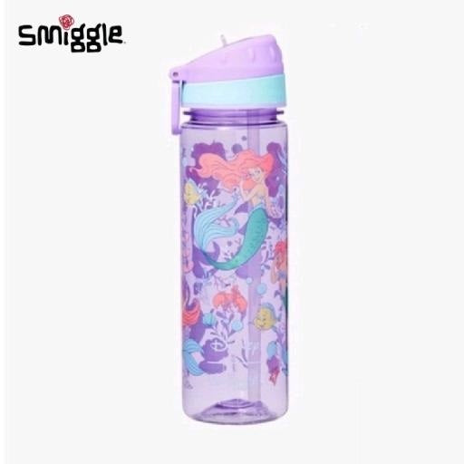 Smiggle Ariel Mermaid Plastic Flip Drink Bottle 650Ml