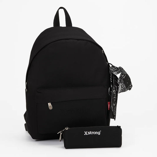 Backpack 2 compartments + FREE pencil case black