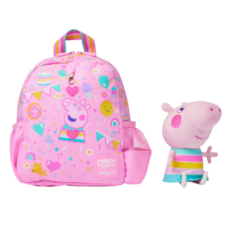 Teeny Tiny Peppa Pig Backpack with Detachable Plush Toy, 26cm