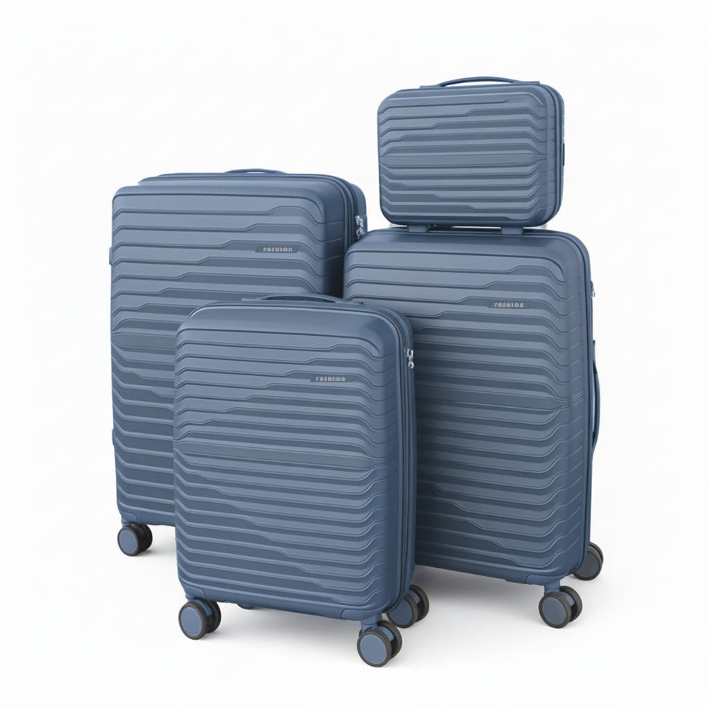Wavy 4 Pieces Luggage Set - Light Blue