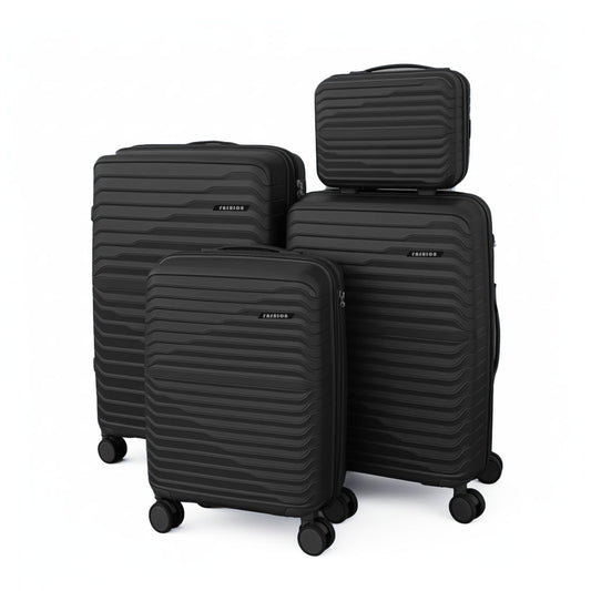 Wavy 4 Pieces Luggage Set - Black
