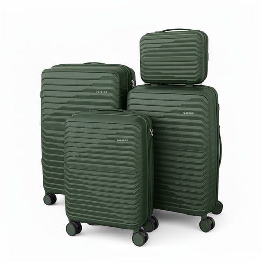 Wavy 4 Pieces Luggage Set - Dark Green