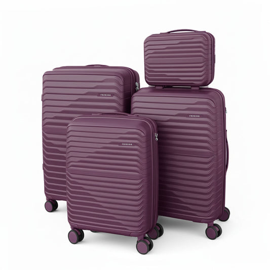 Wavy 4 Pieces Luggage Set - Purple