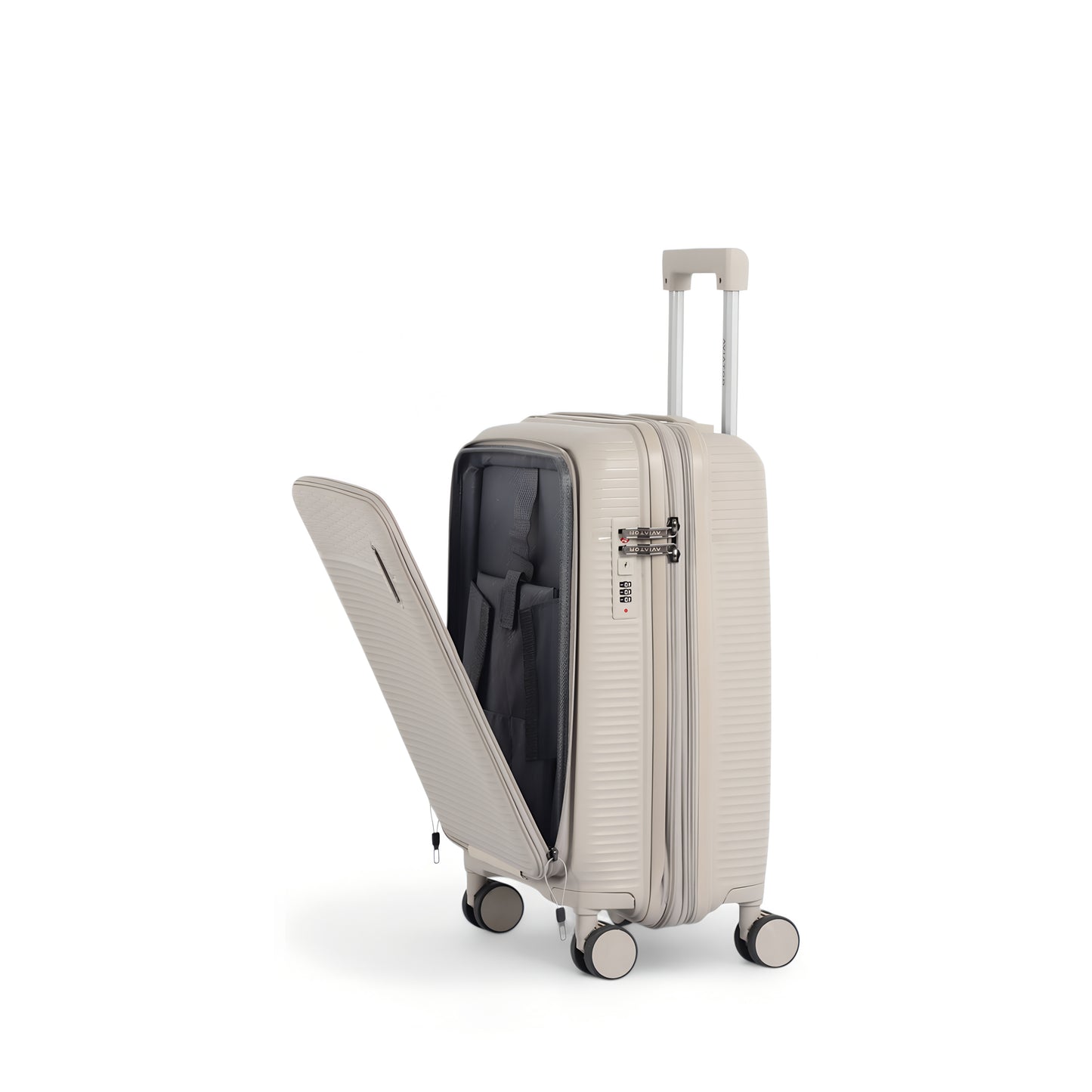 20" Carry On Suitcase with Laptop Pocket - Beige