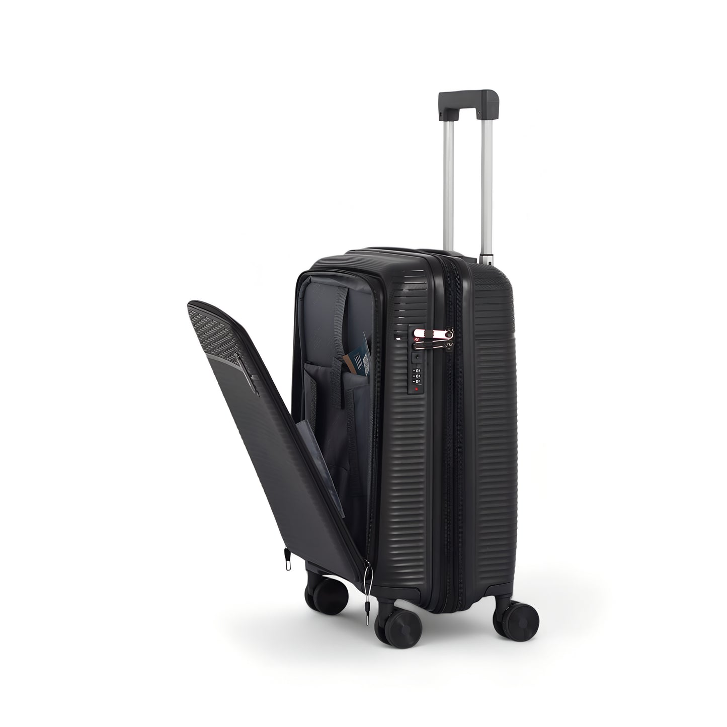 20" Carry On Luggage with Laptop Pocket Black