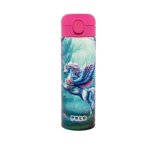 Stainless Steel Junior Thermos Bottle 500ml With Straw Unicorn