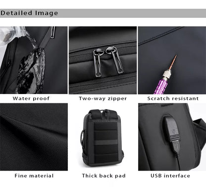 Expandable USB Charging Laptop Backpack - 15.6inch laptop