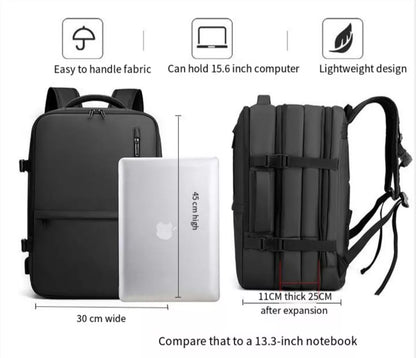 Expandable USB Charging Laptop Backpack - 15.6inch laptop